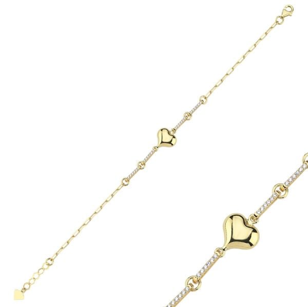 Classy Taşlı Kalp Bileklik