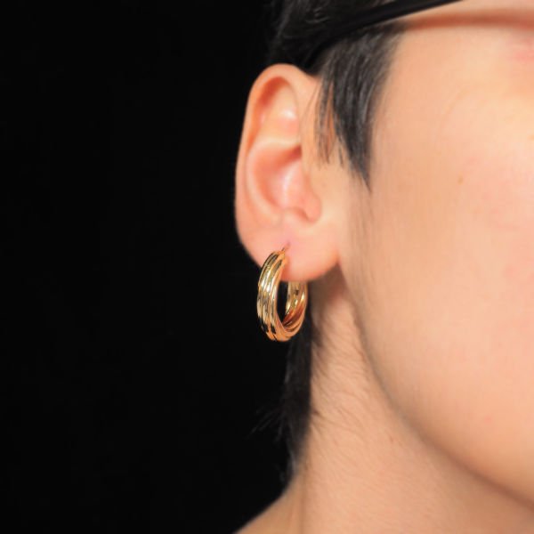 14 Ayar Altın Sarmal Küpe