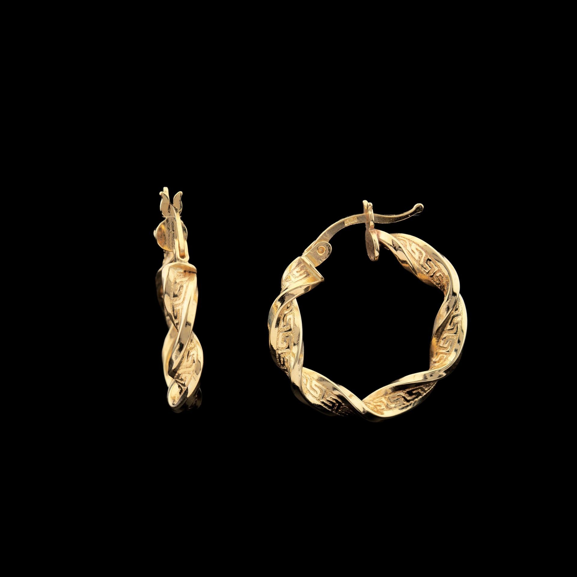 14 Ayar Altın Sarmal Halka Küpe