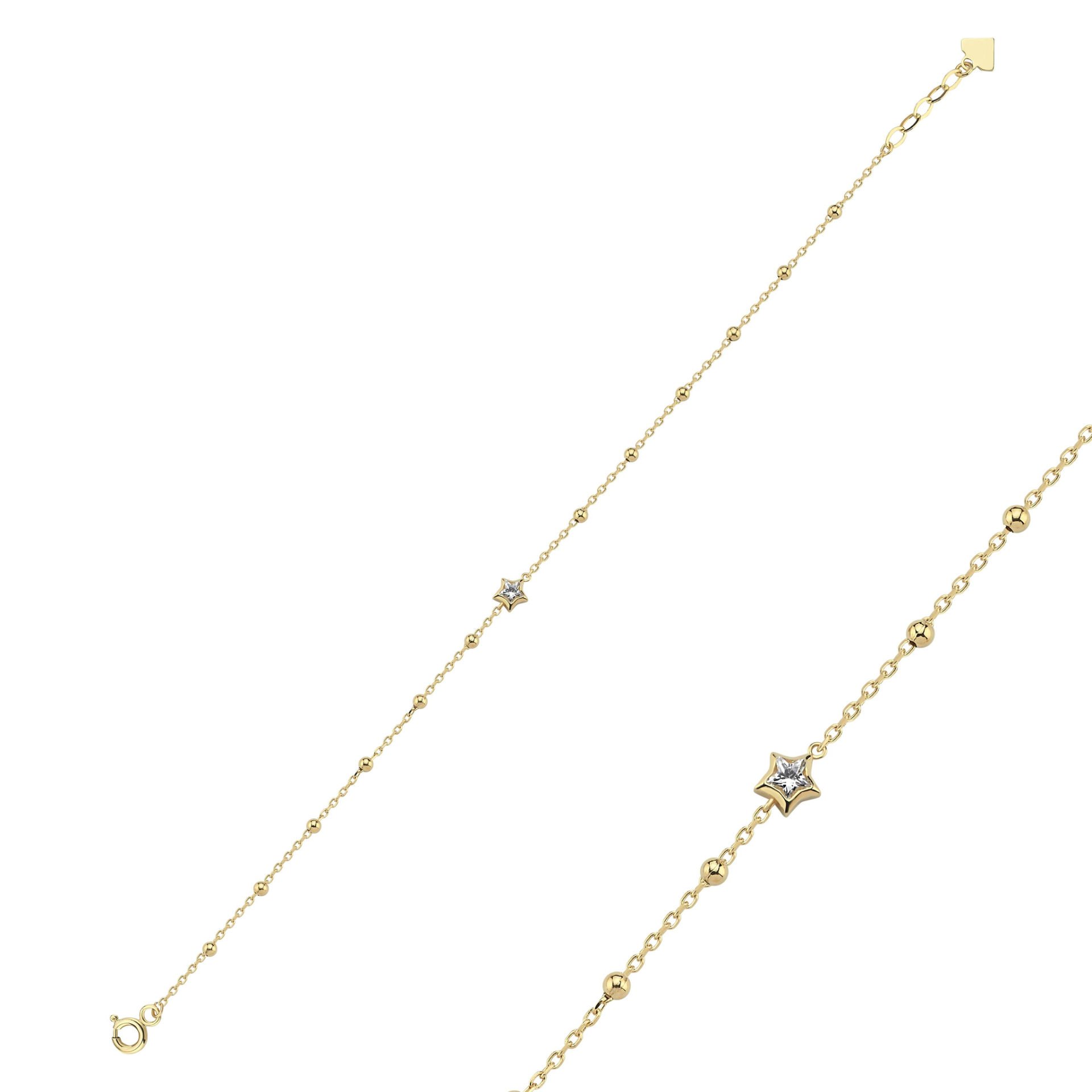 Rainbow Beyaz Taşli Yıldız Toplu Bileklik