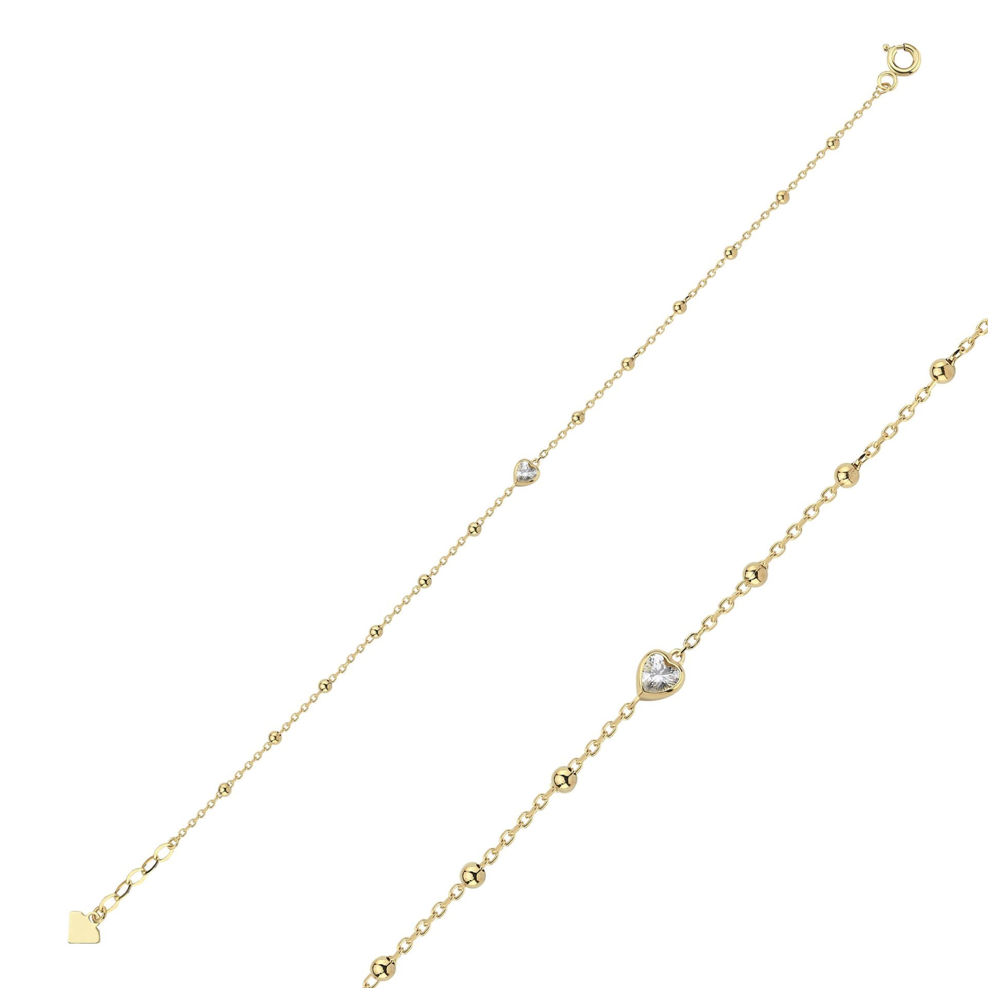 Rainbow Beyaz Kalp Taşlı Toplu Bileklik