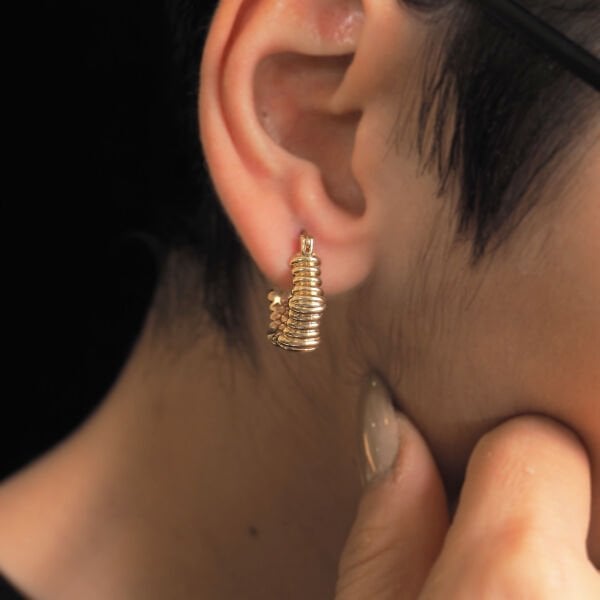 14 Ayar Altın Altıgen Küpe