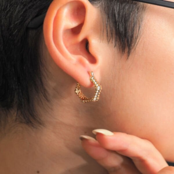 14 Ayar Altın Altıgen Küpe