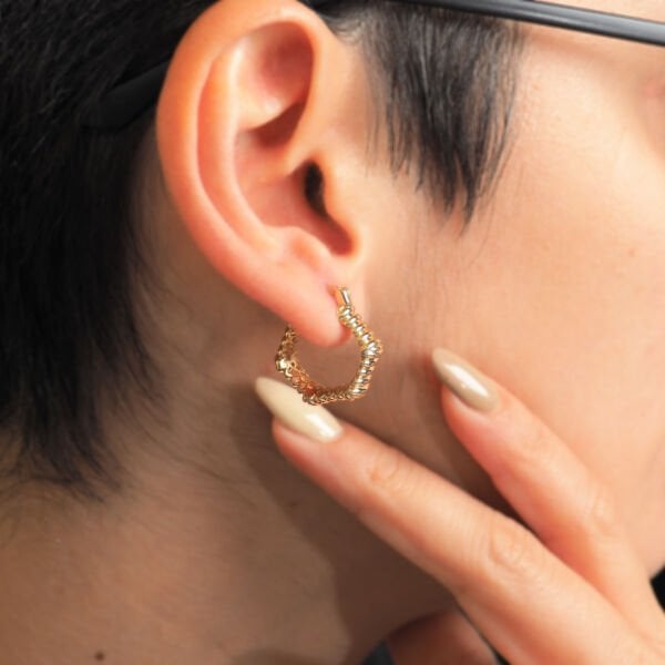 14 Ayar Altın Altıgen Küpe