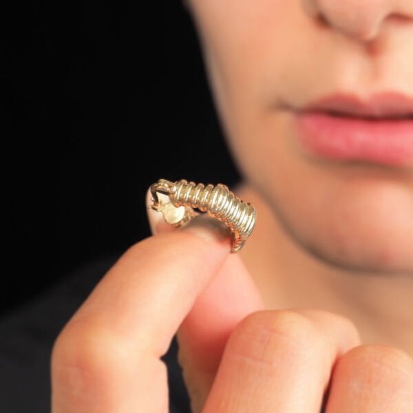 14 Ayar Altın Altıgen Küpe