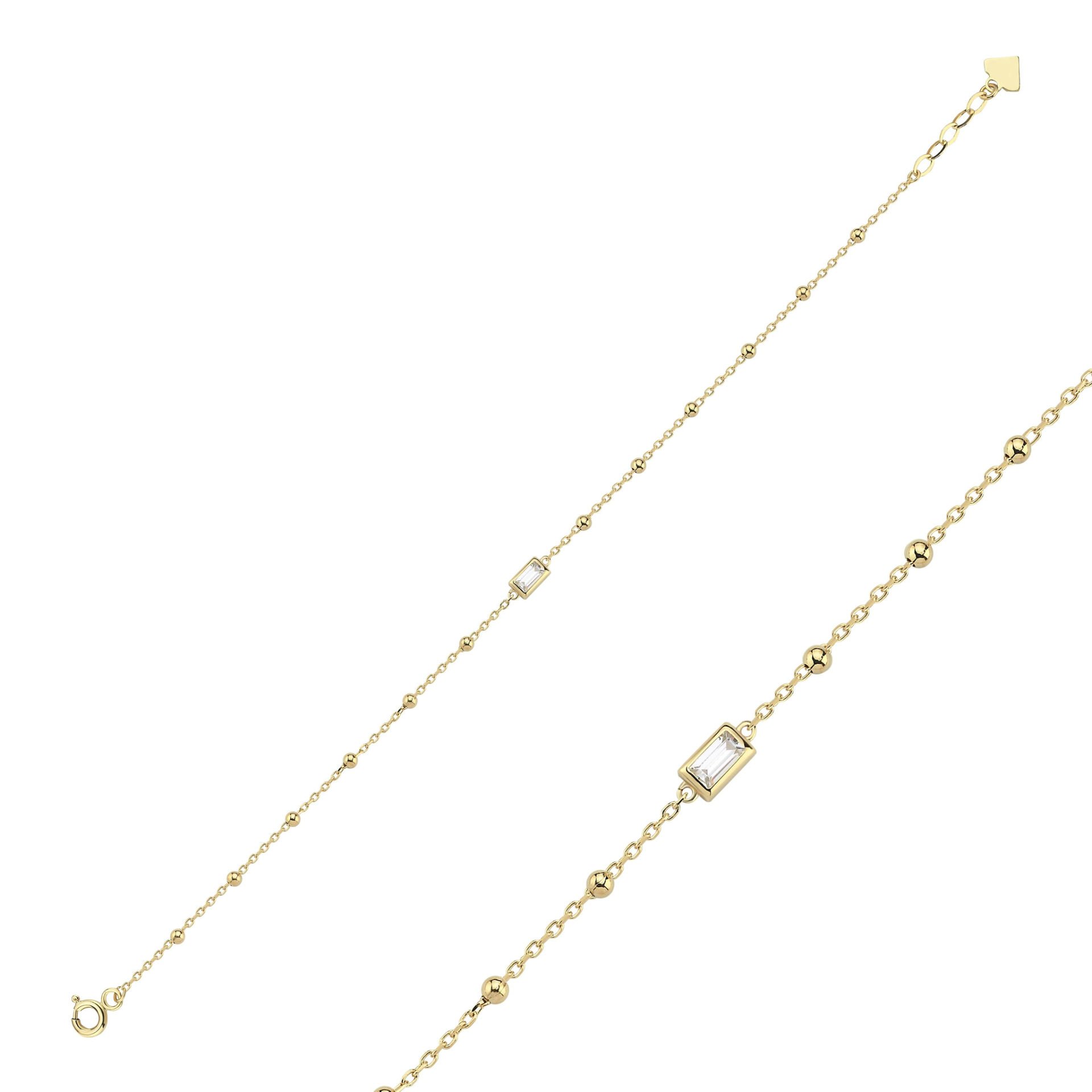 Rainbow Beyaz Baget Taşlı Toplu Bileklik