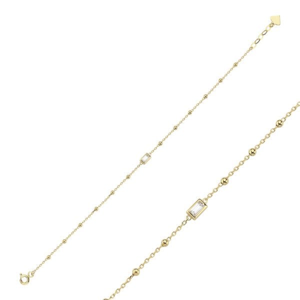 Rainbow Beyaz Baget Taşlı Toplu Bileklik