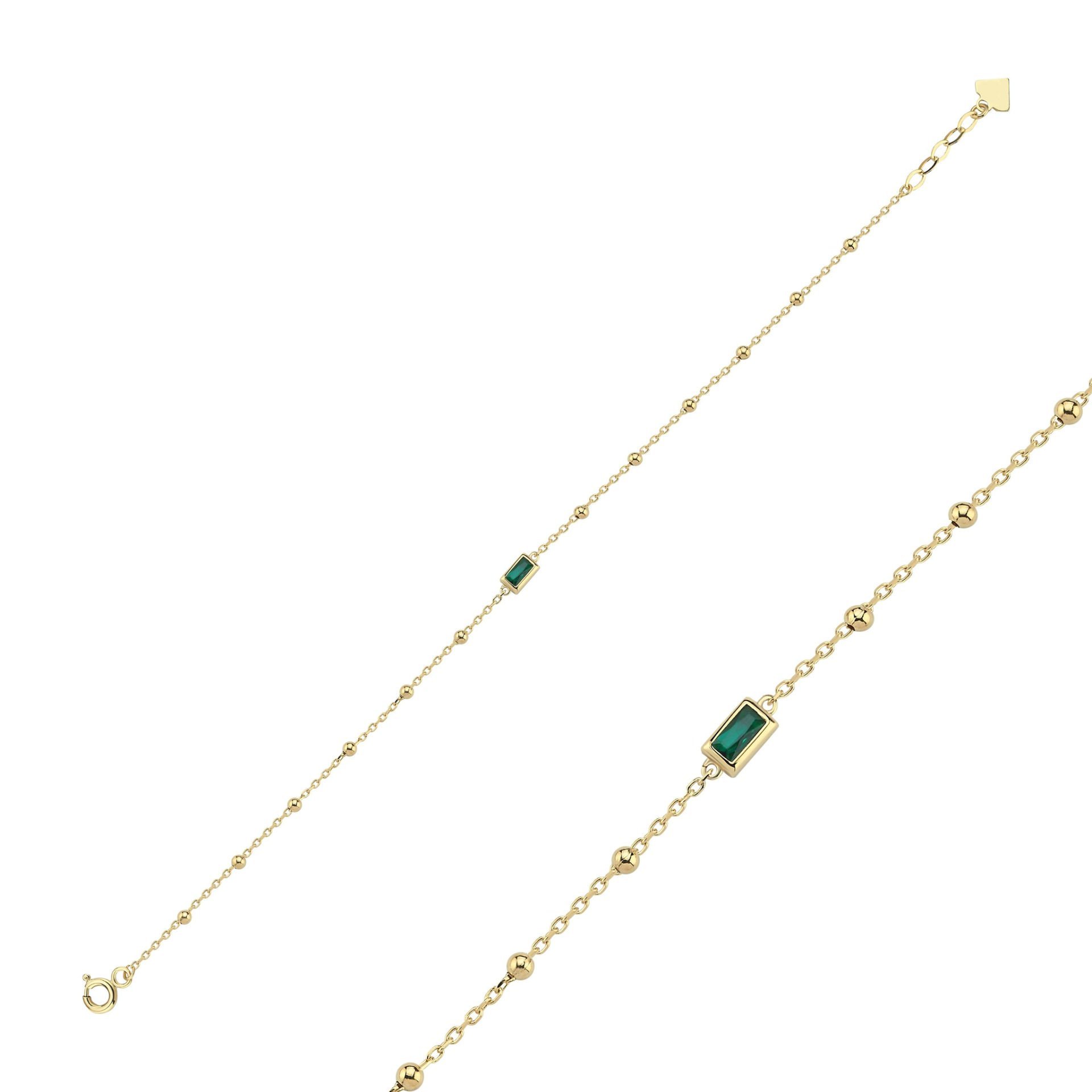 Rainbow Yeşil Taşlı Baget Toplu Bileklik