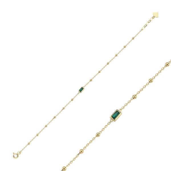 Rainbow Yeşil Taşlı Baget Toplu Bileklik