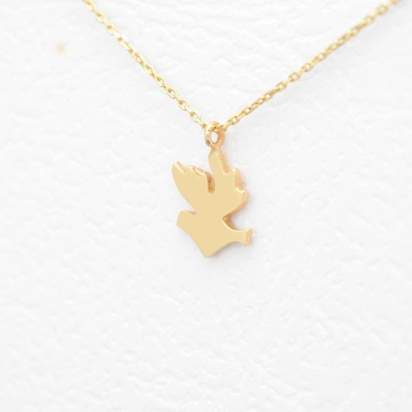 14 Ayar Altın Mini Kuş Kolye