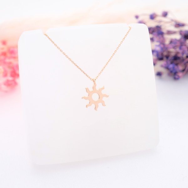 14 Ayar Altın Güneş Kolye