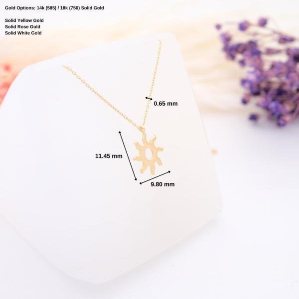 14 Ayar Altın Güneş Kolye