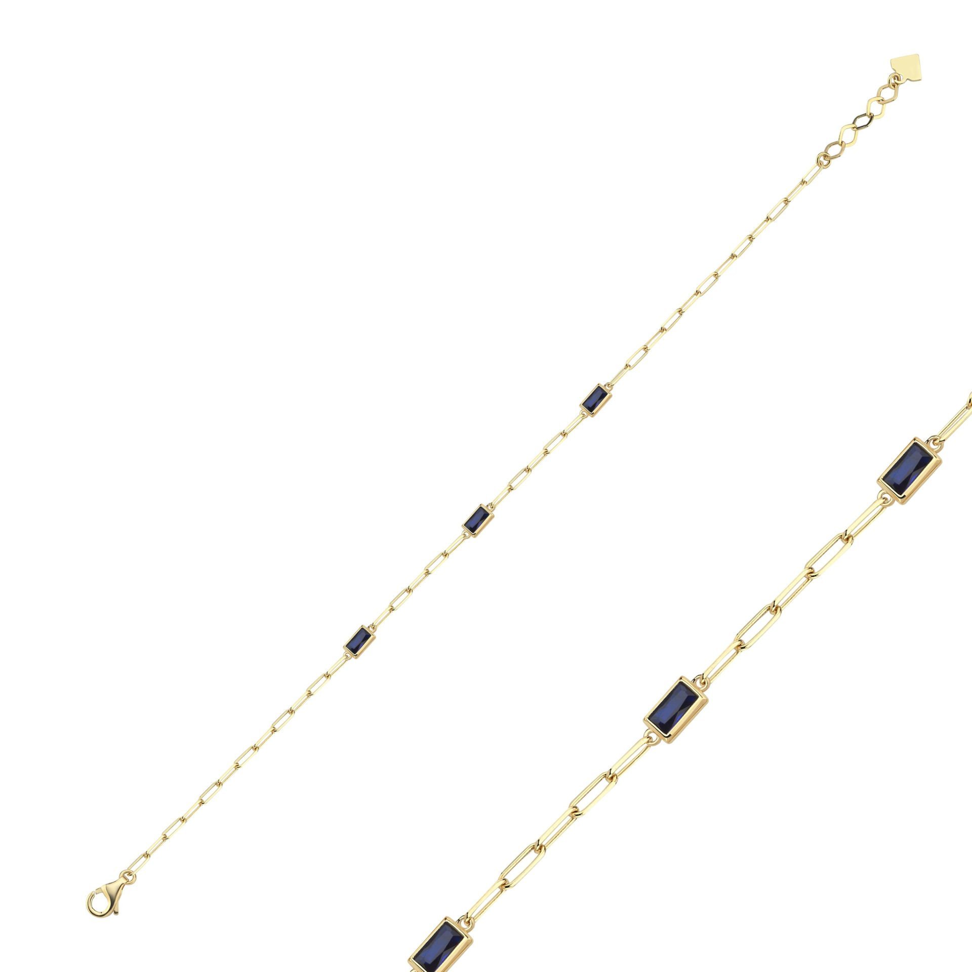 Rainbow Lacivert Taşlı Baget Bileklik