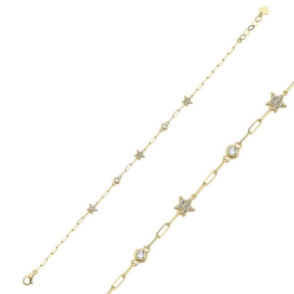 Simple Taşlı Tohum Yıldız Bileklik