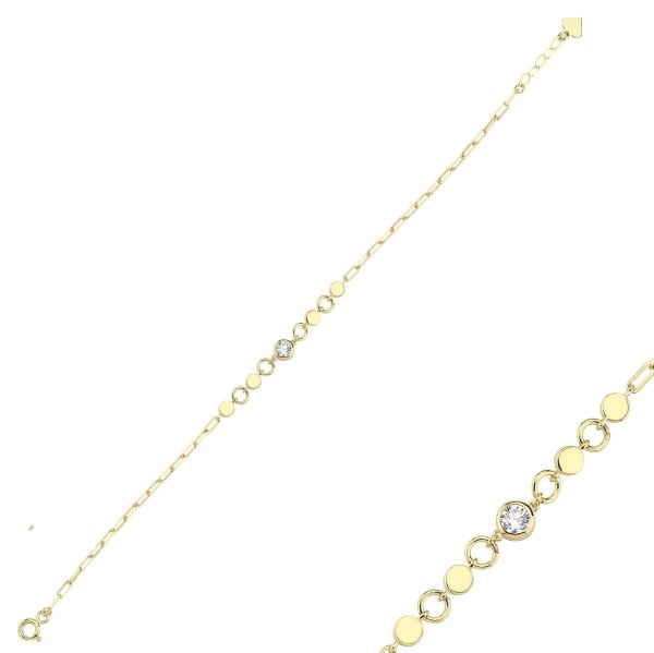 Rainbow Beyaz Yuvarlak Taşlı Bileklik