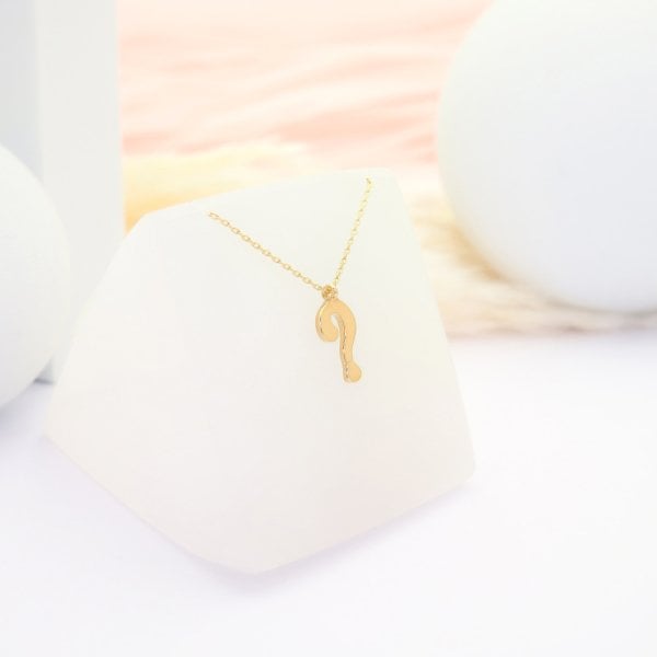 14 Ayar Altın Soru İşareti Kolye