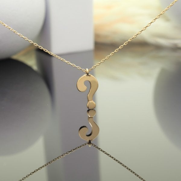 14 Ayar Altın Soru İşareti Kolye