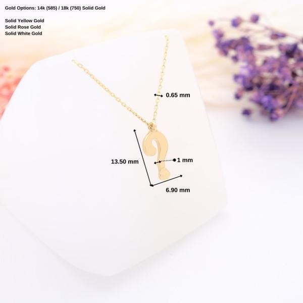 14 Ayar Altın Soru İşareti Kolye