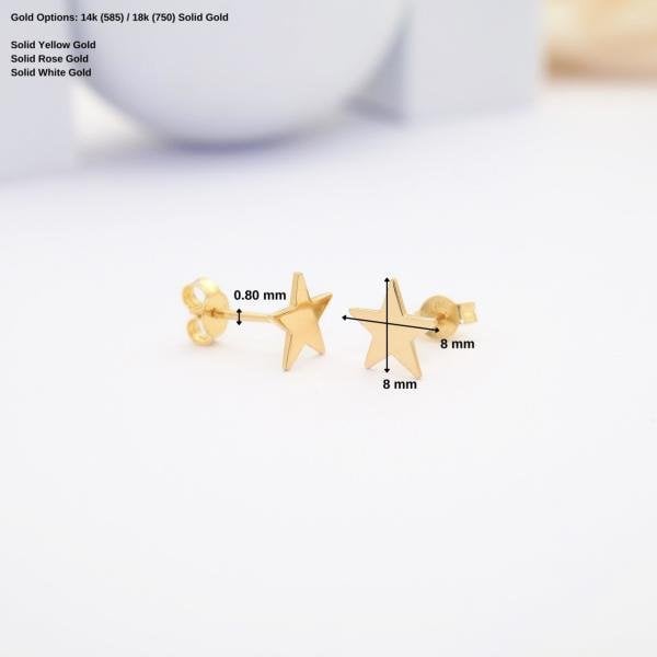 14 Ayar Altın Yıldız Küpe