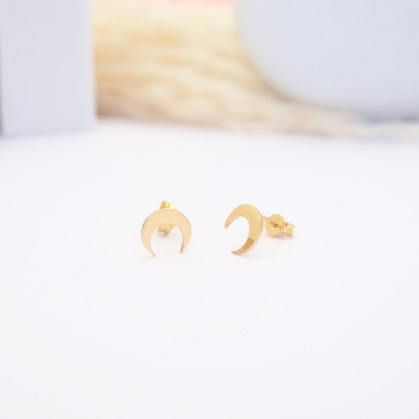 14 Ayar Altın Hilal küpe