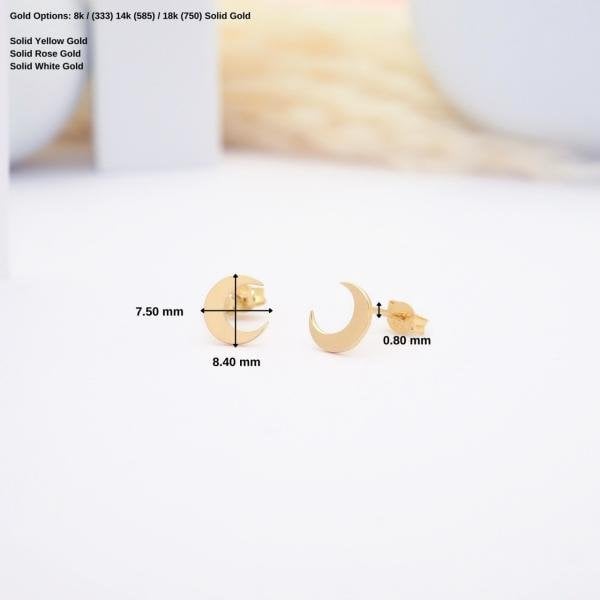 14 Ayar Altın Hilal küpe