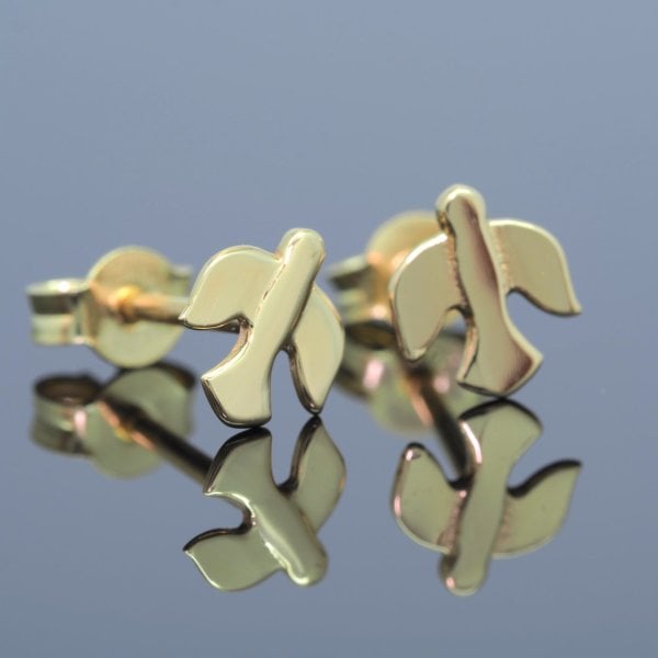 14 Ayar Altın Kuş Küpe