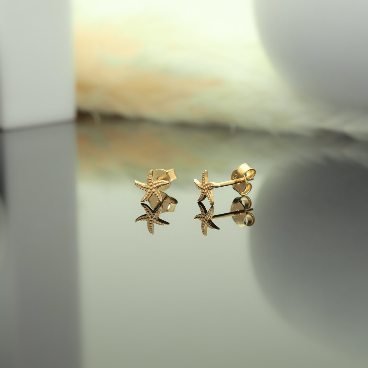 14 Ayar Altın Deniz Yıldızı Küpe