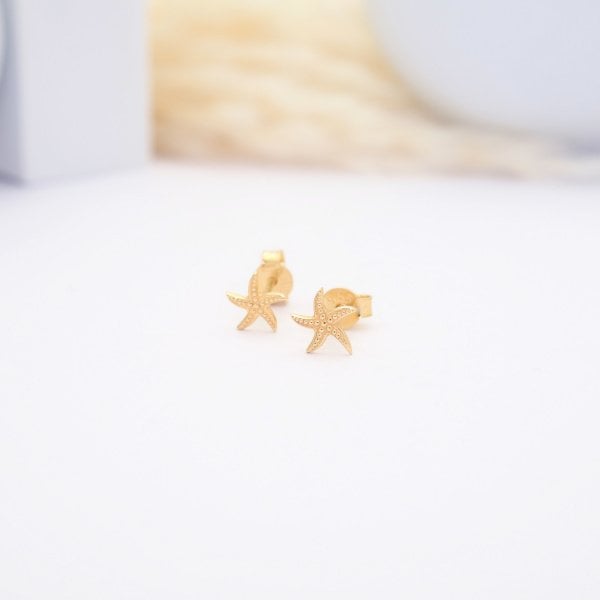 14 Ayar Altın Deniz Yıldızı Küpe