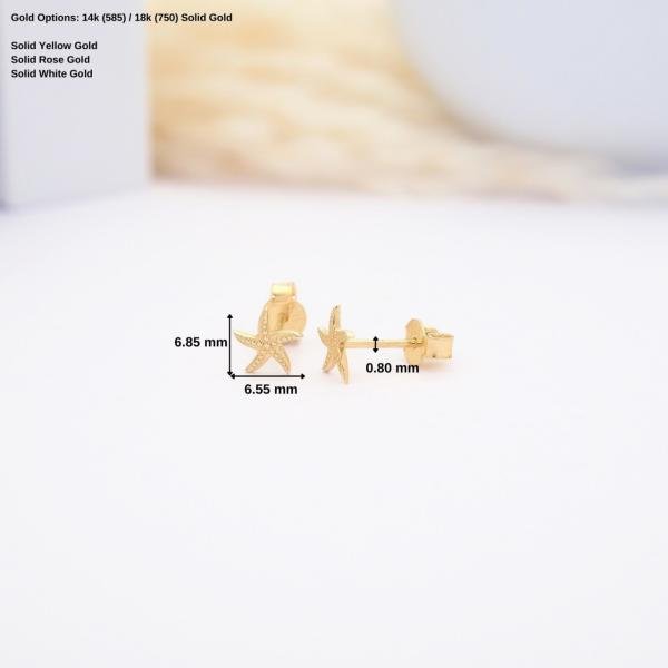 14 Ayar Altın Deniz Yıldızı Küpe