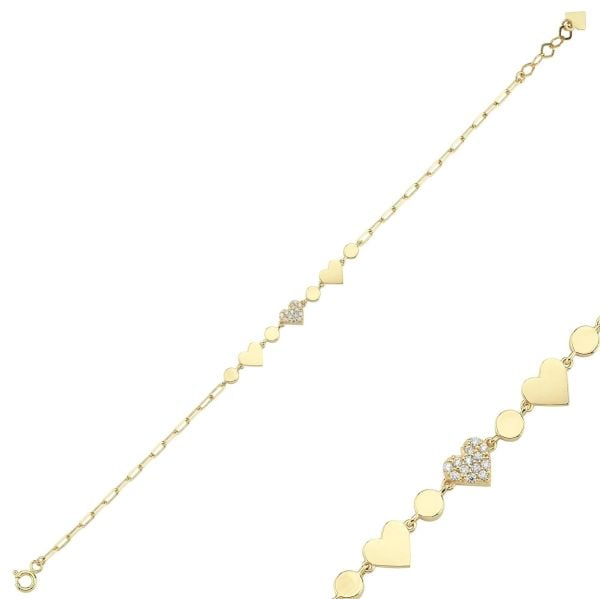 Classy Taşlı Kalp Bileklik