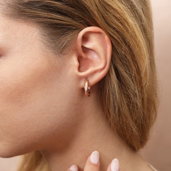 14 Ayar Altın Geometrik Küpe