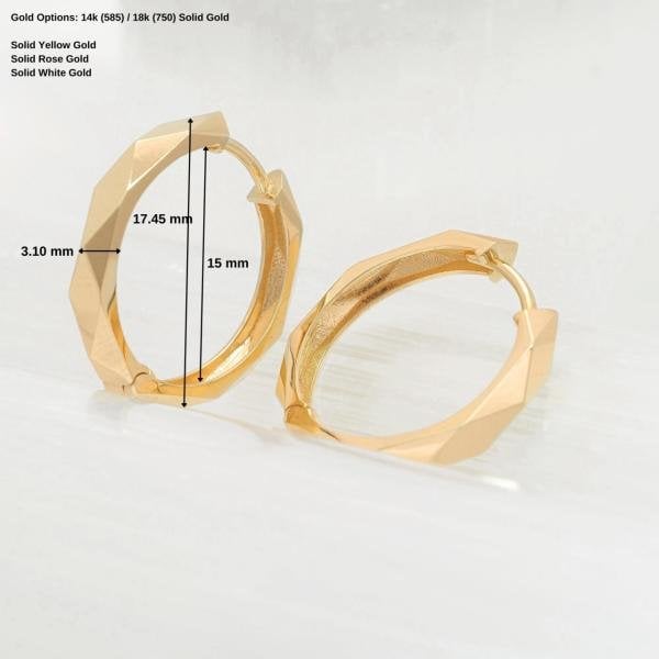 14 Ayar Altın Geometrik Küpe