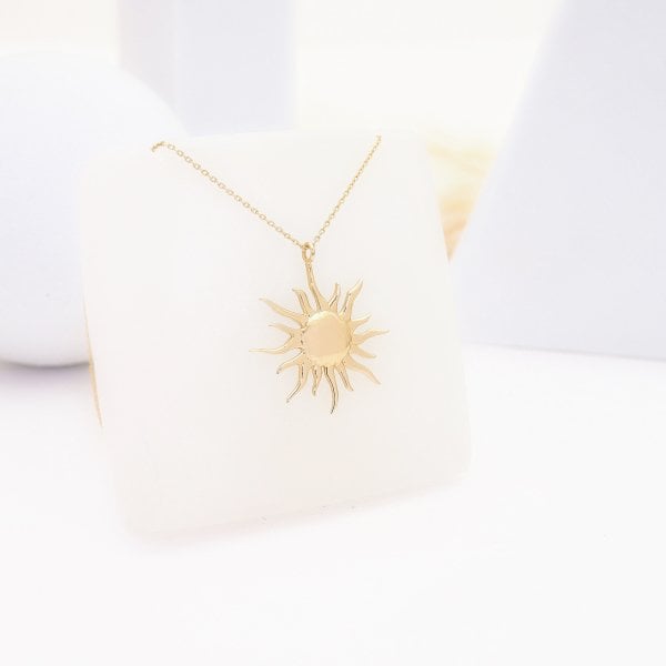 14 Ayar Altın Güneş Kolye