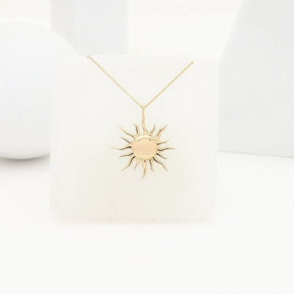 14 Ayar Altın Güneş Kolye