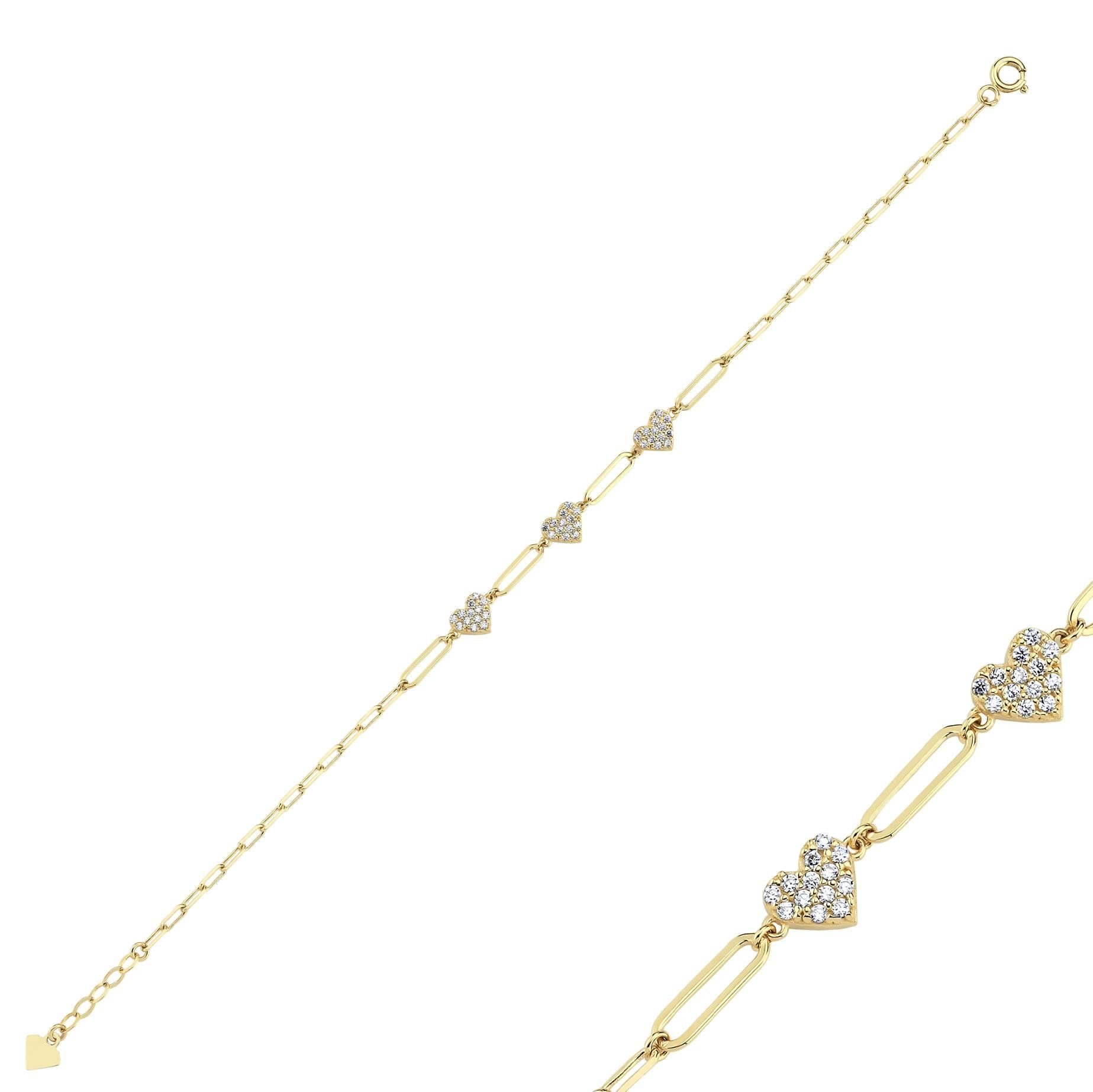 Classy Taşlı kalp Atac Bileklik