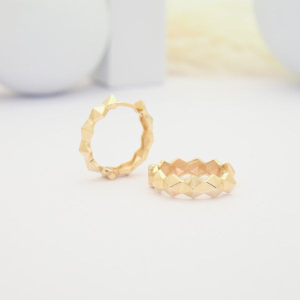 14 Ayar Altın Geometrik Küpe