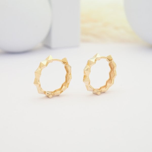 14 Ayar Altın Geometrik Küpe