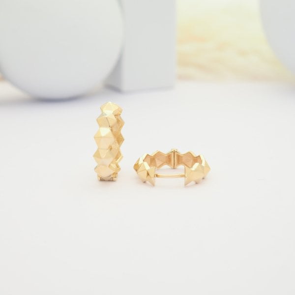 14 Ayar Altın Geometrik Küpe