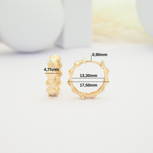 14 Ayar Altın Geometrik Küpe