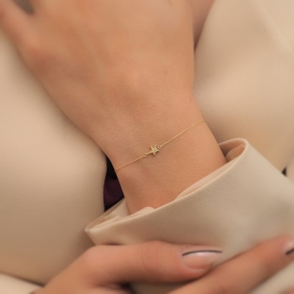 14 Ayar Altın Yıldız Bileklik