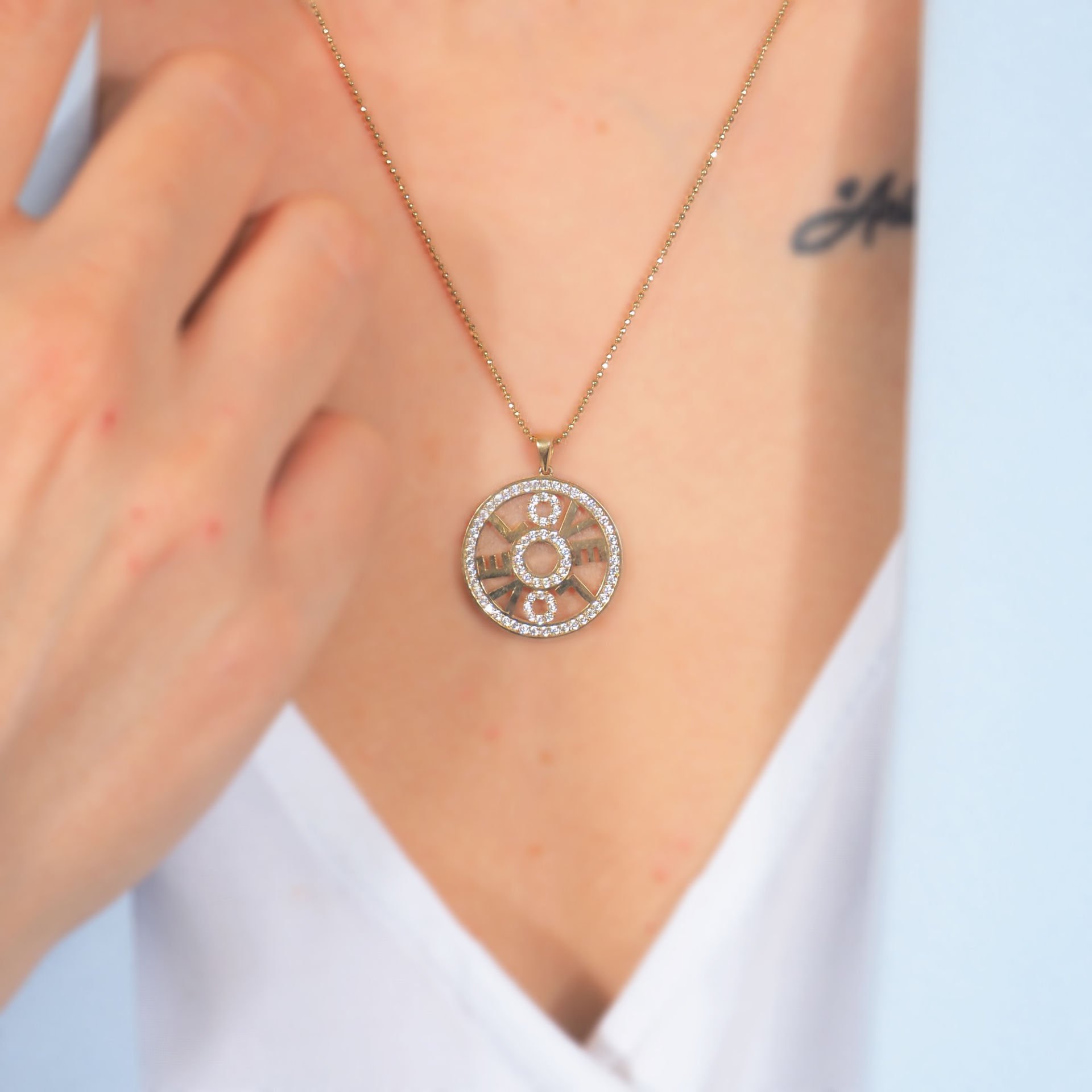 14 Ayar Altın Love Kolye