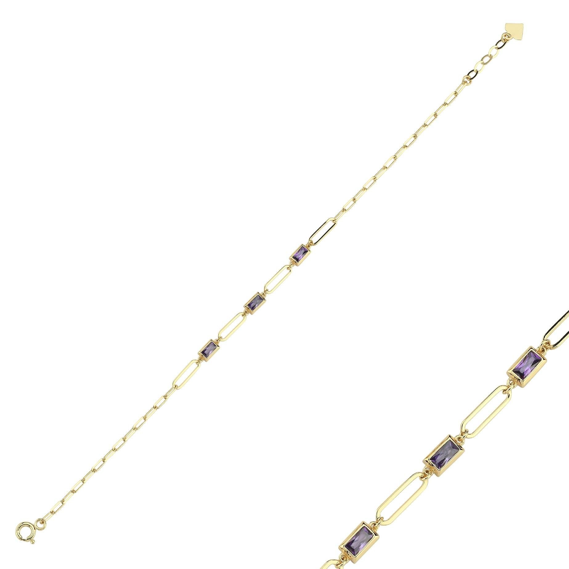 Rainbow Mor Taşlı Baget Bileklik