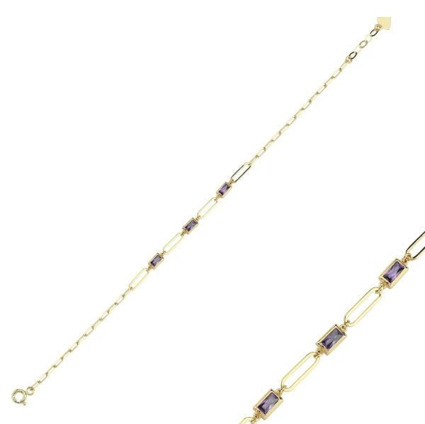 Rainbow Mor Taşlı Baget Bileklik