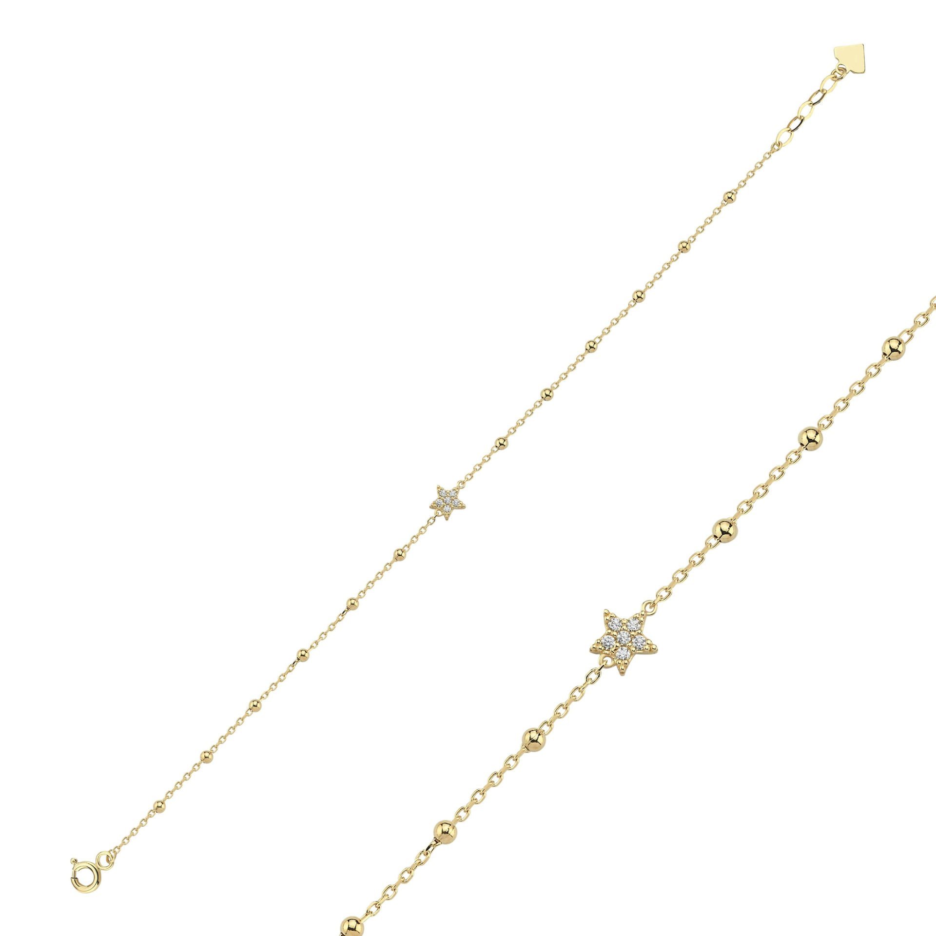 Simple Taşlı Yıldız Toplu Bileklik