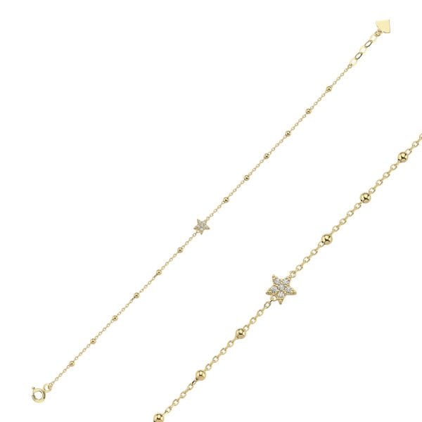 Simple Taşlı Yıldız Toplu Bileklik