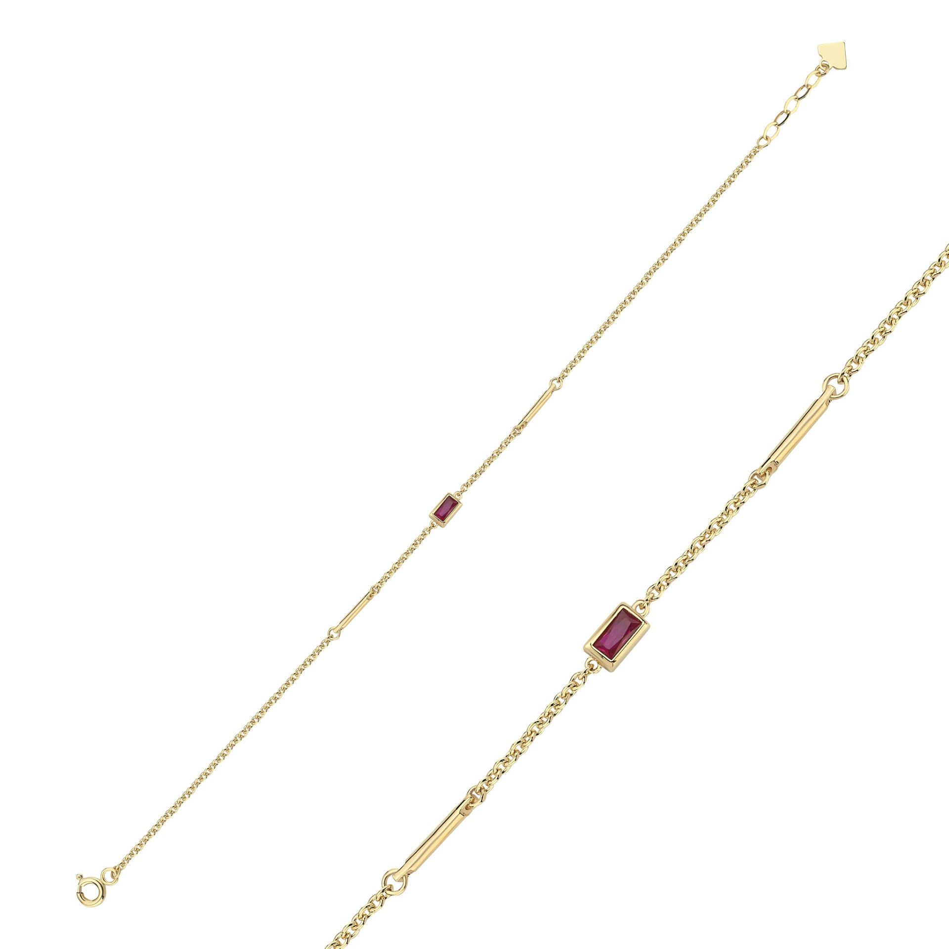 Rainbow Kırmızı Taşlı Çubuk Bileklik