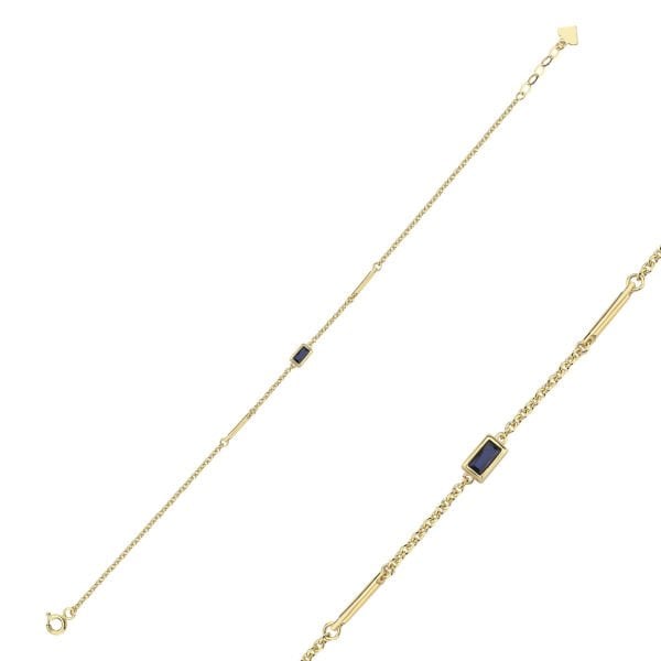 Rainbow Lacivert Taşlı Cubuk Bilekilk