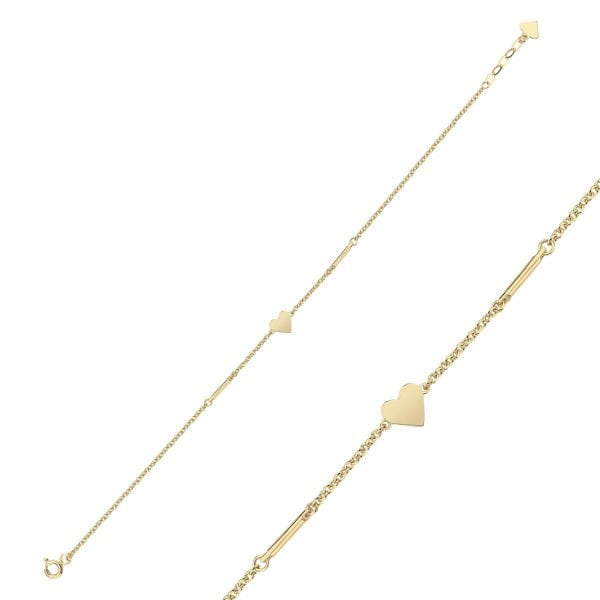 Simple Kalp Cubuk Bileklik