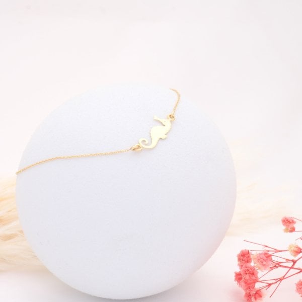 14 Ayar Altın Deniz Atı Bileklik