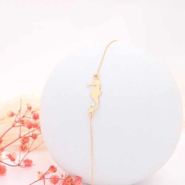 14 Ayar Altın Deniz Atı Bileklik